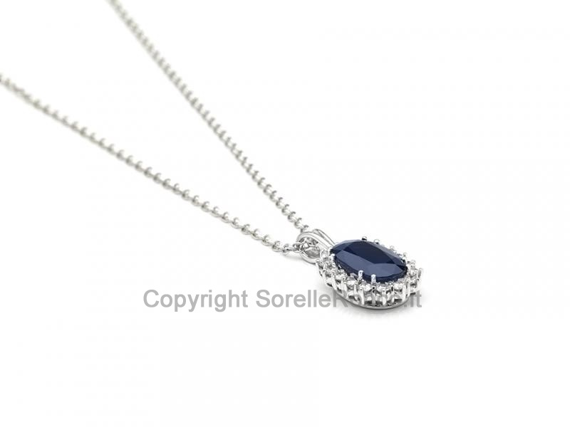 COLLANA CON DIAMANTE E ZAFFIRO 0.30 CT