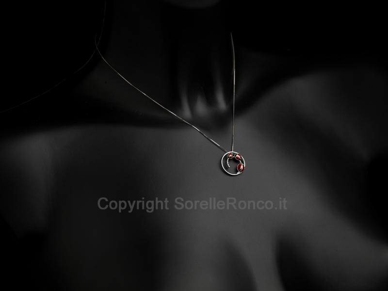 COLLANA COCCINELLA E DIAMANTI 0.02 CT