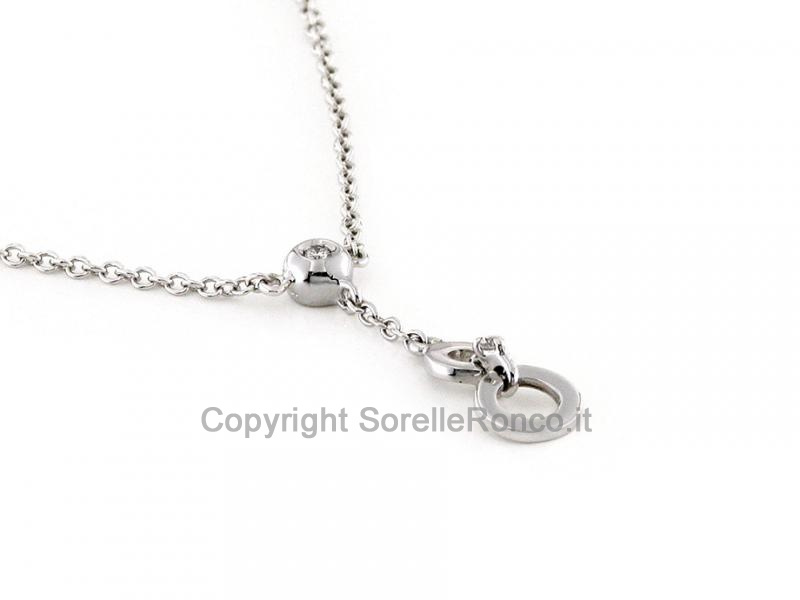 COLLANA CON PENDENTE CERCHI E DIAMANTI