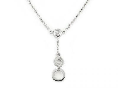 Collana con Pendente Cerchi e Diamanti