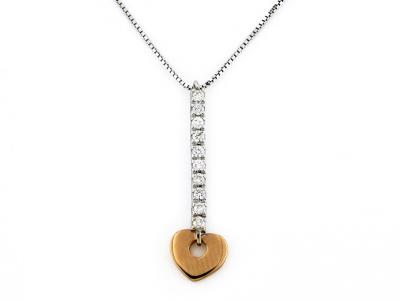 Collana con Pendente Cuore e Diamanti