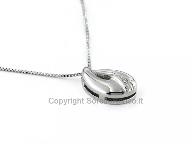 COLLANA CON PENDENTE GOCCIA E PUNTOLUCE
