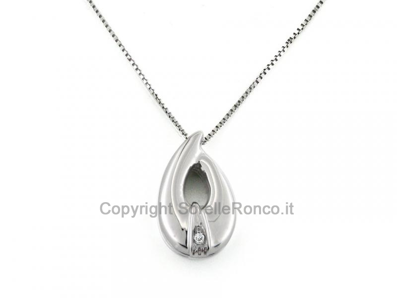 COLLANA CON PENDENTE GOCCIA E PUNTOLUCE
