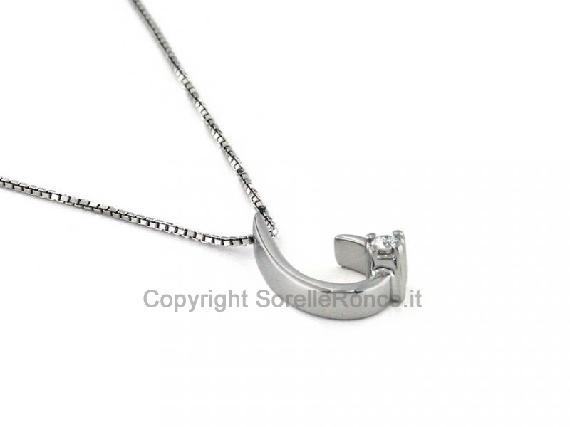COLLANA IN ORO BIANCO E DIAMANTE 0.05 CT