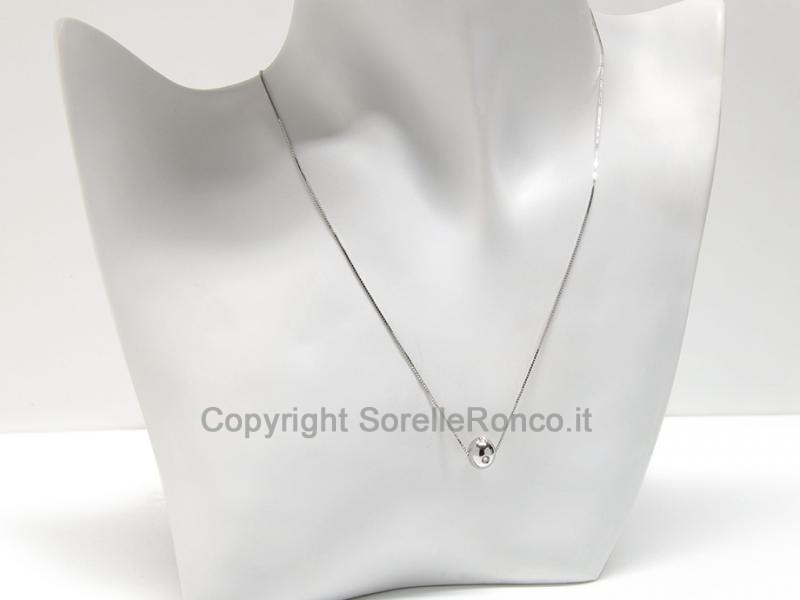 COLLANA IN ORO BIANCO E DIAMANTE 0.10 CT