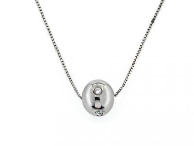 Collana in Oro Bianco e Diamante 0.10 Ct