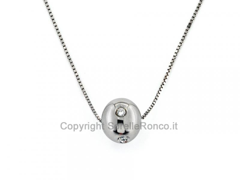 COLLANA IN ORO BIANCO E DIAMANTE 0.10 CT