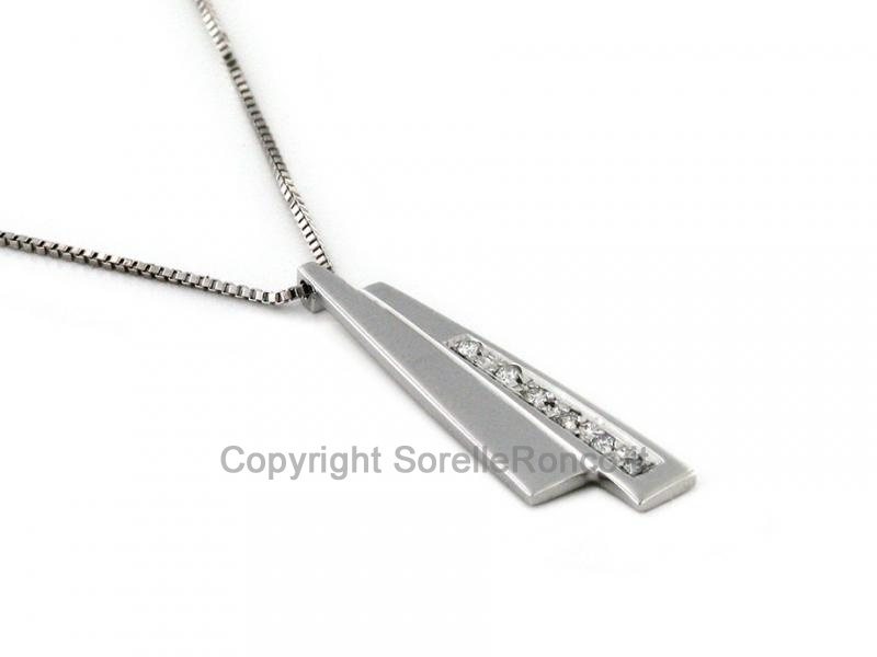 COLLANA IN ORO BIANCO E DIAMANTI 0.06 CT