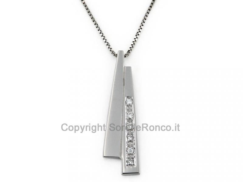 COLLANA IN ORO BIANCO E DIAMANTI 0.06 CT