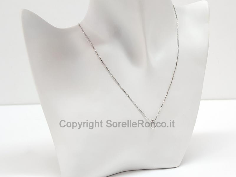 COLLANA ORO DIAMANTI E PENDENTE GOCCIA 