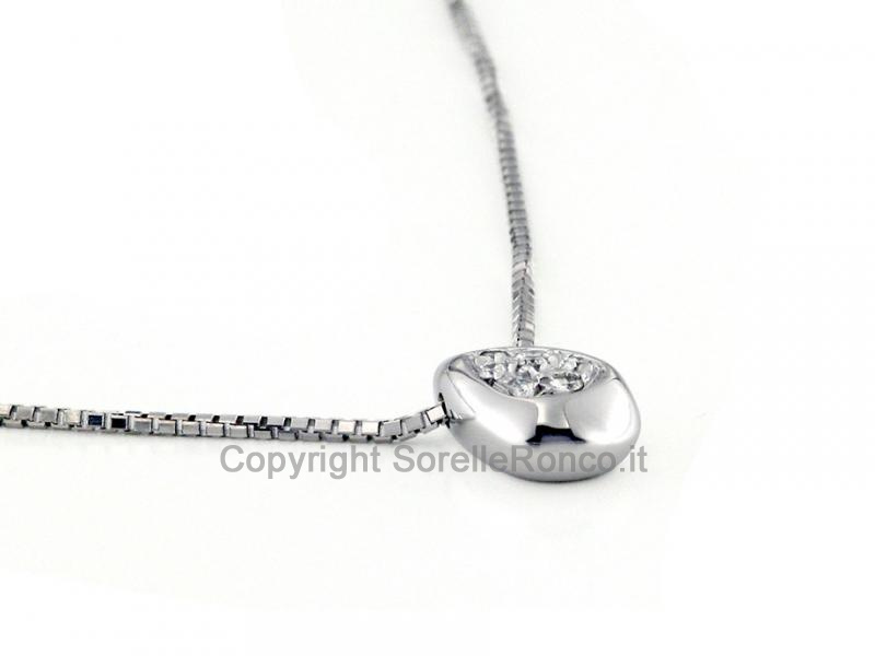 COLLANA ORO DIAMANTI E PENDENTE GOCCIA 
