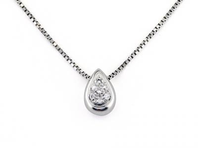 Collana Oro Diamanti e Pendente Goccia 