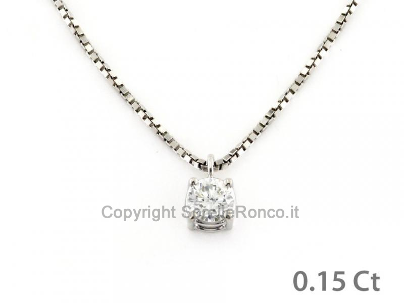 GIROCOLLO PUNTOLUCE CON DIAMANTE 0.15 CT