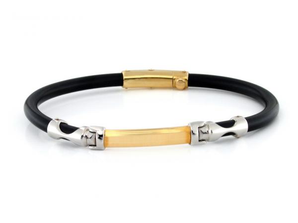 CF01673 - Bracciale Uomo Caucciù e Oro