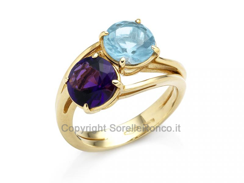 ANELLO IN ORO GIALLO E ZIRCONI