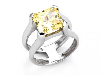 Anello Design Oro e Zircone Giallo