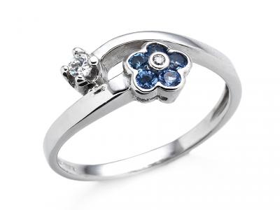 Anello Contrarié Fiore in Oro Bianco