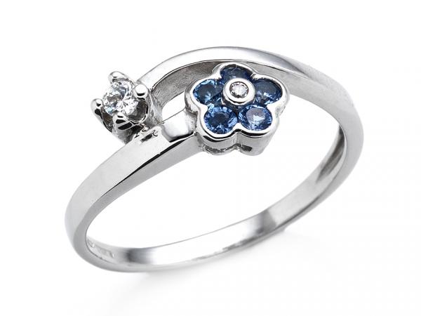 CF01698 - Anello Contrarié Fiore in Oro Bianco