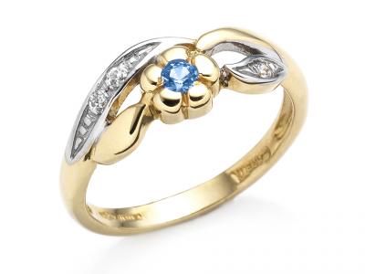 Anello Fiore e Foglie Oro 18Kt