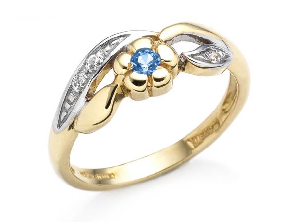 CF01701 - Anello Fiore e Foglie Oro 18Kt