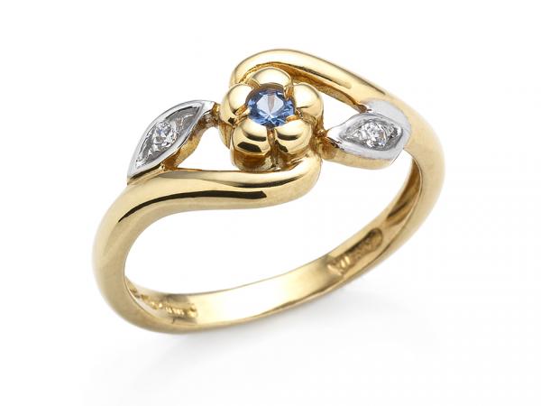 CF01702 - Anello Fiore e Foglie Oro 18Kt