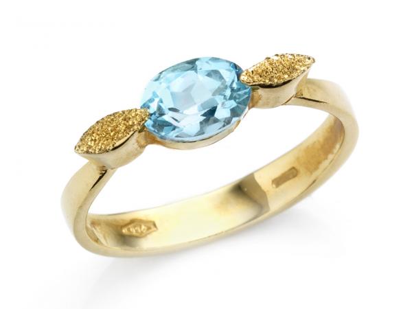 CF01703 - Anello in Oro e Zircone Azzurro