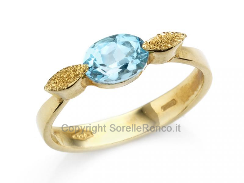 ANELLO IN ORO E ZIRCONE AZZURRO