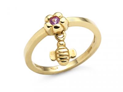 Anello in Oro Giallo Ape e Fiore