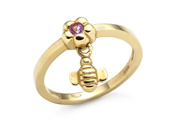 CF01705 - Anello in Oro Giallo Ape e Fiore