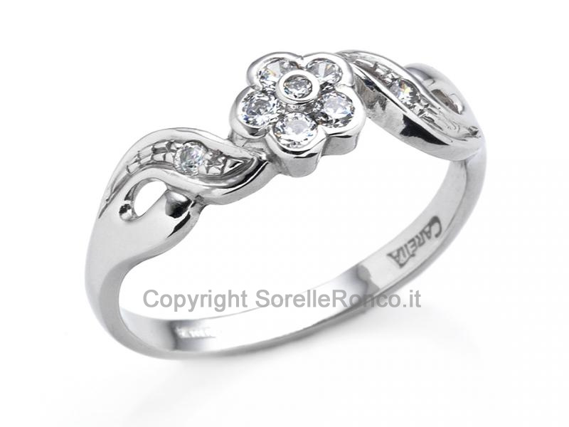 ANELLO A FIORE CON ZIRCONI BRILLANTI