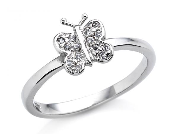 CF01712 - Anello a Farfalla con Zirconi Brillanti