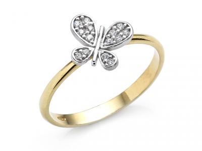Anello Oro Bicolore a Farfalla