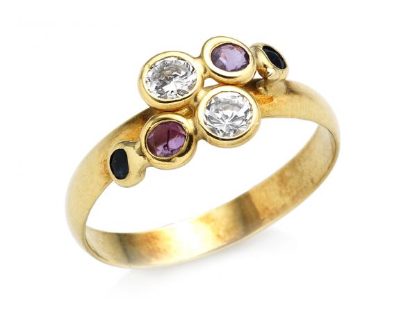 CF01715 - Anello Oro e Zirconi Multicolor