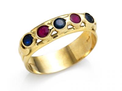 Anello Corona Oro e Zirconi Multicolor