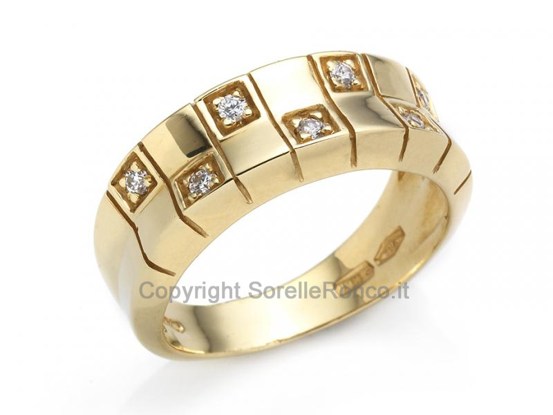 ANELLO DESIGN PUNTI LUCE ZIRCONI