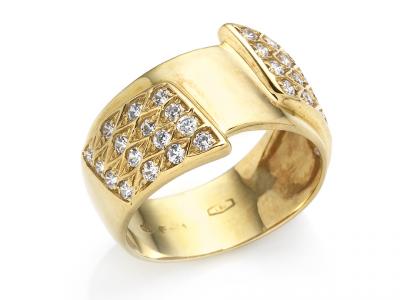 Anello Design Zirconi Brillanti
