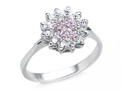 Anello a Fiore Oro e Zirconi Rosa
