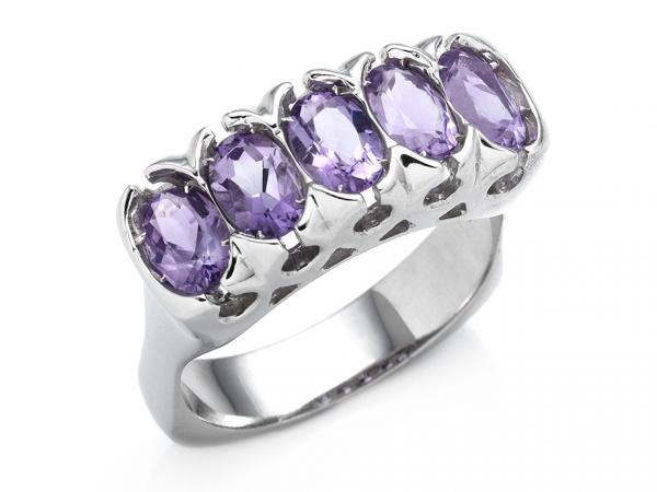 CF01739 - Anello Riviera Oro  e Zirconi Viola