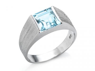 Anello a Fascia Oro e Zircone Carré