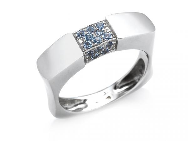 CF01742 - Anello Design Oro Bianco e Zirconi Brillanti