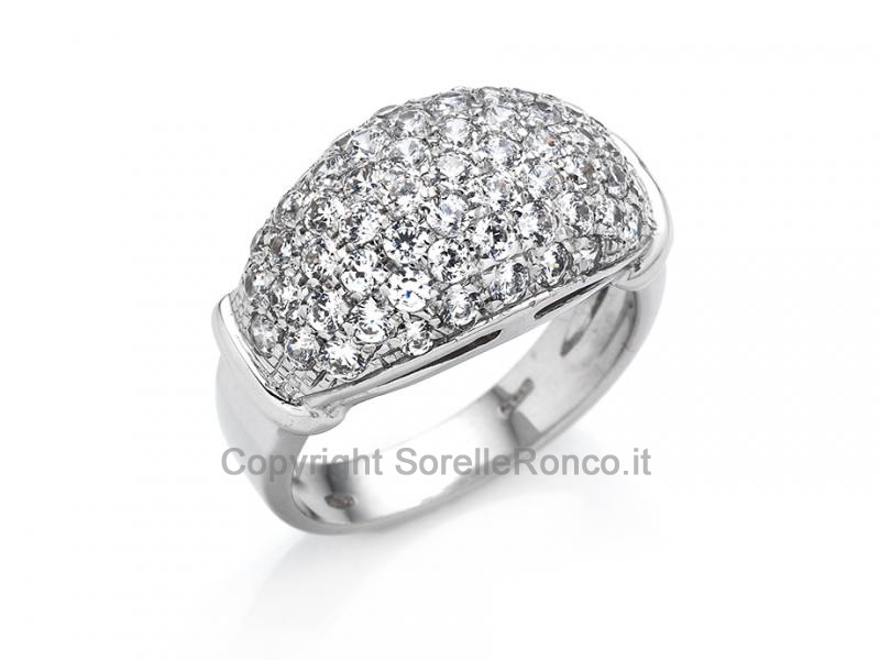 ANELLO ORO CON ZIRCONI PAVÈ