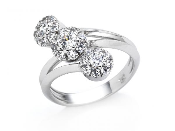 CF01757 - Anello Trilogy con Zirconi Naturali