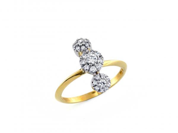 CF01759 - Anello Trilogy Bicolor Zirconi Naturali