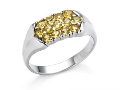 Anello Oro e Zirconi Gialli