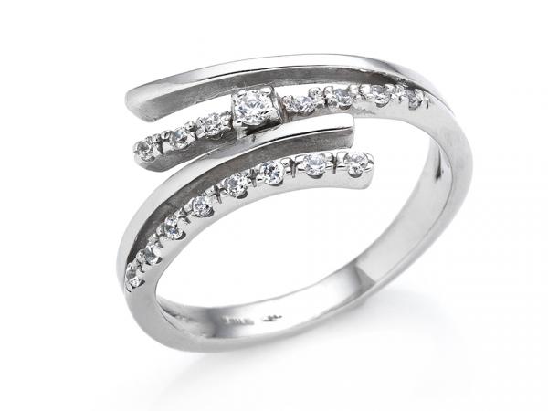 CF01765 - Anello Contrarié Oro e Zirconi 