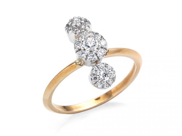 CF01767 - Anello Oro Bicolor con Zirconi