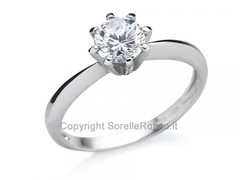 ANELLO CLASSICO SOLITARIO ORO E ZIRCONE