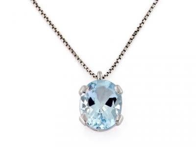 Collana con Pendente Acquamarina 2.90 Ct