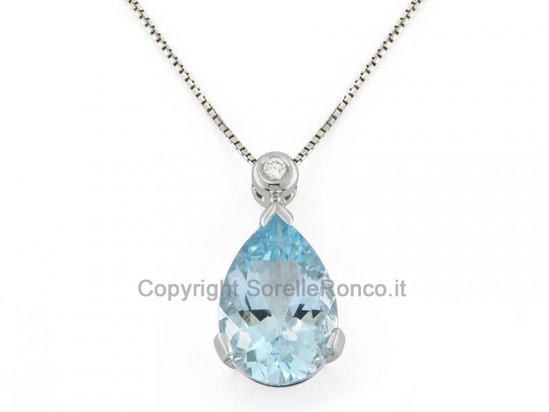COLLANA CON PENDENTE ACQUAMARINA 3.50 CT