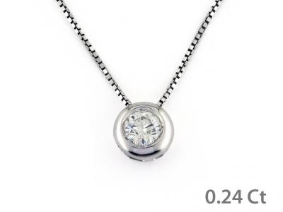 Collana Punto Luce Diamante 0.24 Ct